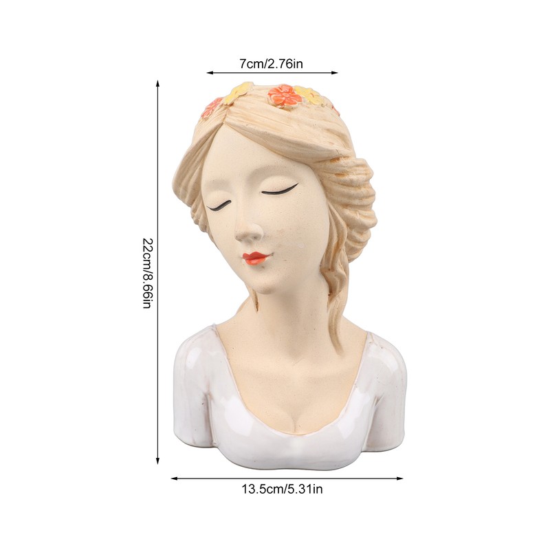 Modern Ceramic Face Vases Decorative Modern Style Shy Girl Flower