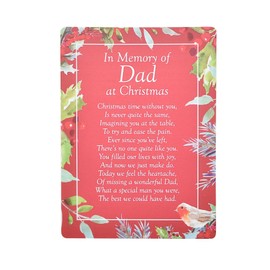 In Memory at Christmas Graveside Memorial Card with Robin Image - Dad 3758