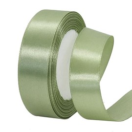 POPOYU Satin Ribbon Sage Green 25 mm, Sage Green Ribbon 2.5 cm, Decoration Gift Ribbon, 23 m Gift Ribbon for Dress, Wedding, Birthday Gifts, Satin Decorative Ribbon, Gift Packaging