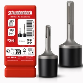 Schwabenbach SDS Plus & Max Rubber Hammer 35 mm + Adapter - Driven Rubber Hammer Attachment for Hammer Drill - For Laying Tiles, Levelling Pipes & Radiators, Tiling Hammer