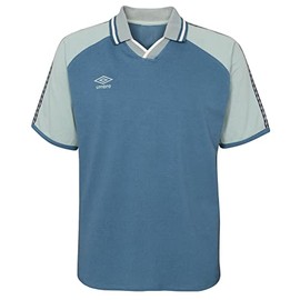 Umbro Mens Retro Spin Johnny Collar Jersey, Silver Blue/Indian Teal