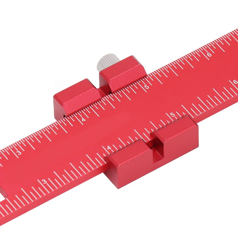 8in Woodworking Marking Ruler Multifunctional Aluminum Alloy Portable Woodworking Scribing