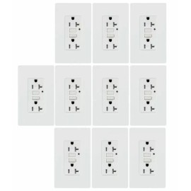 Smart-us 10 Pack 20A GFCI outlet  Tamper Resistant Receptacle Wallplate White ETL listed