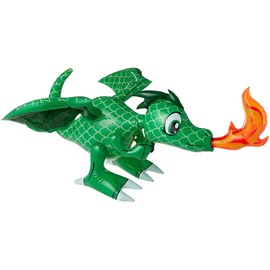 Large Fire Breathing Green Inflatable 30" Dragons (1 Pack) Flying, Hanging and Free Self Standing Perfect Decoration for King Throne Castle Game Theme Birthday Party. (1)