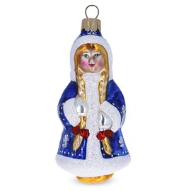 BestPysanky Russian Snegurochka The Snow Maiden Glass Christmas Ornament