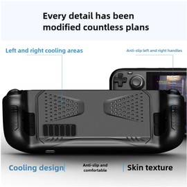 TGDPLUE Steam Deck Case Set with Protective Cover,Back Button Grips,Joystick Caps,90 Degree USB-C Male to USB-C Female Adapter,Joystick Protector Rings Compatible with Steam Deck OLED