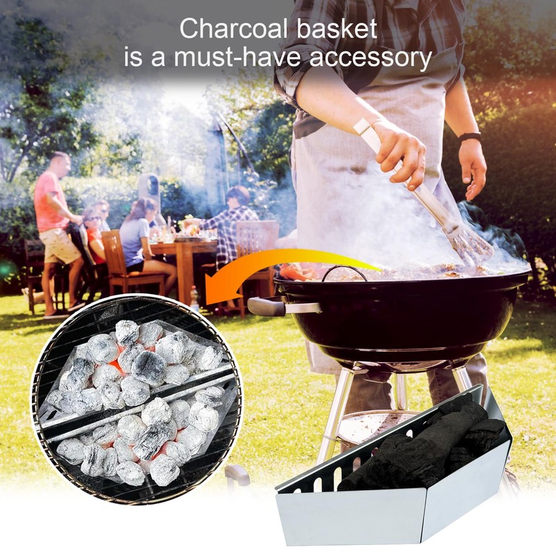 Charcoal Basket Set of 2 BBQ Charcoal Grill Basket Holders