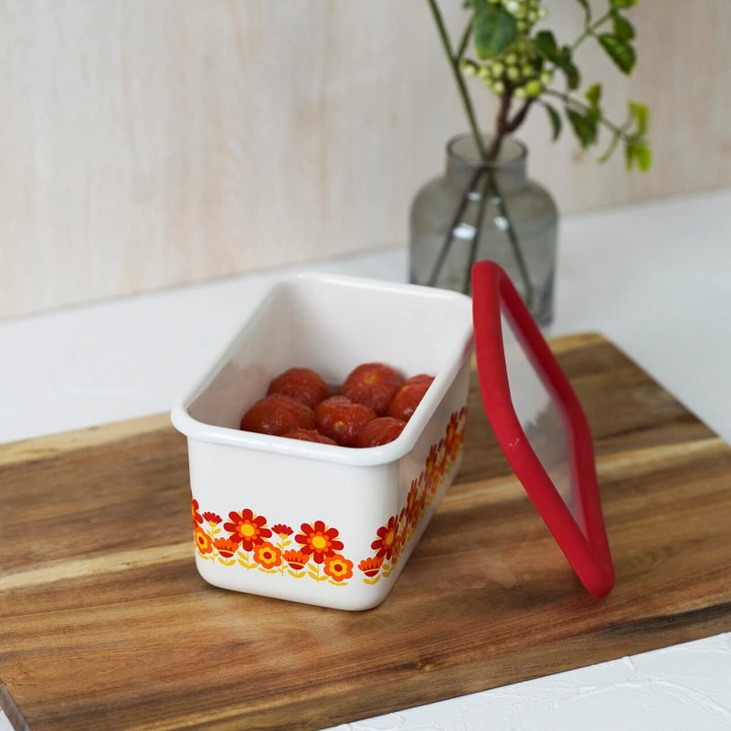 Fuji Hollow Deep Square Container Storage Container Memories Sunflower Pattern,