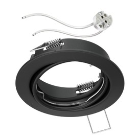 ledscom.de FERE Ceiling Mounting Frame Matt Black Swivelling (LED/Halogen/MR16/50 mm) Including GU5.3 Socket