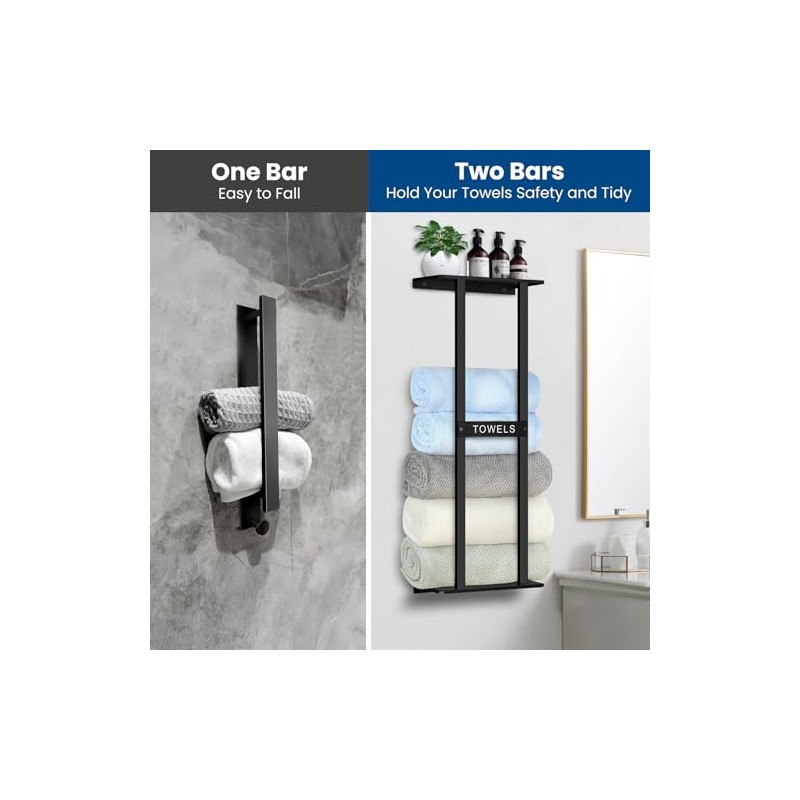 Bathroom Towel Storage Rack, Wall Mounted Bathroom Towel Rack, 30