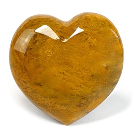 Eusice - Heart Yellow Jasper, Natural Stone Wellbeing, Handmade Cut Crystal for Lithotherapy, Chakra, Meditation