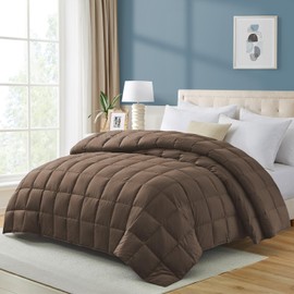 puredown®Lightweight Down Feather Comforter, Thin Down Fiber Bedding All Season Full/Queen Size Soft Cover Ultra Lightweight Down Fiber Duvet Insert (108" x 88")