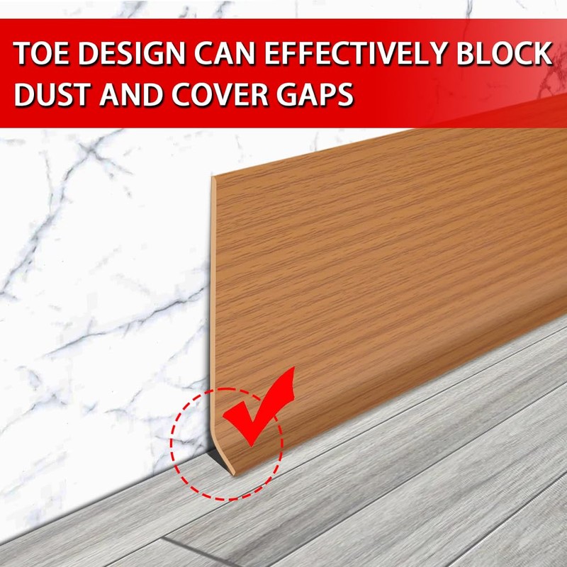 Vinyl Wall Base Baseboard Molding Trim 6" Flexible Self Adhesive