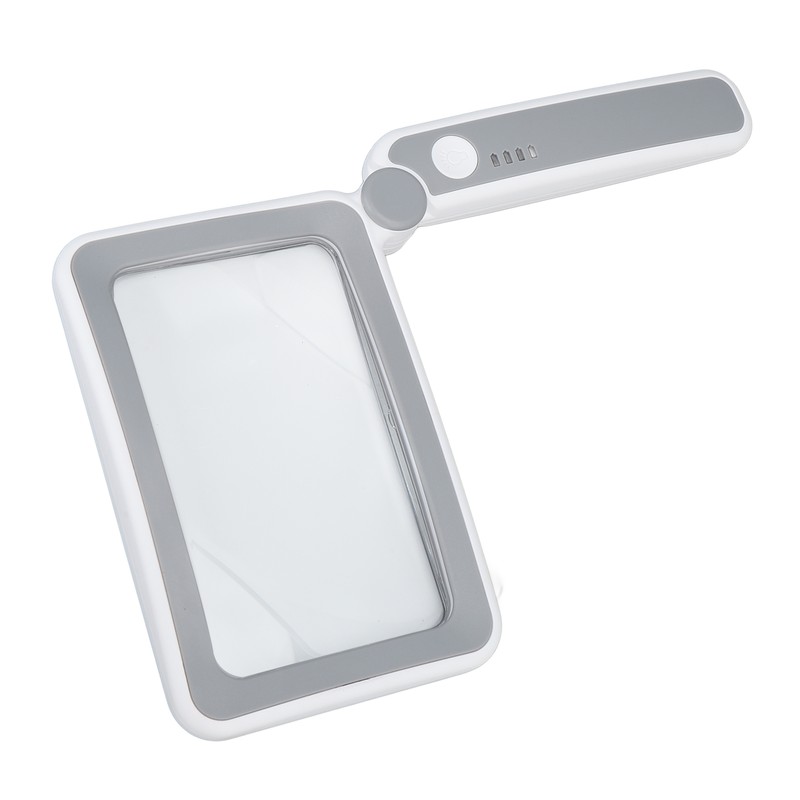 Rectangular Magnifying Glass 4X 3 LED Modes Touch Control Ergonomic