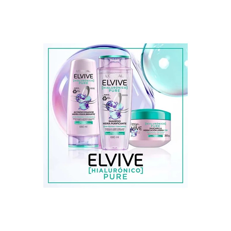 Shampoo Elvive Hialurnico Pure 680 Ml