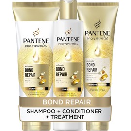 Pantene Molecular Bond Repair Shampoo + Conditioner + Deep Conditioning Hair Treatment with Biotin. For Extremely Dry Damaged Hair. Hair is Visibly Healthier, Strengthened & Repaired