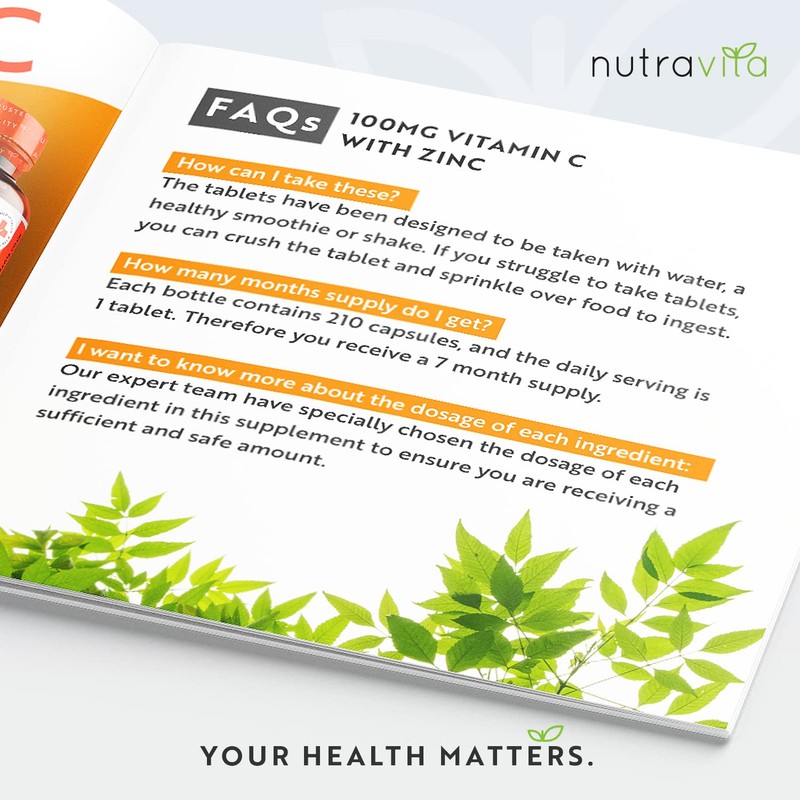 Vitamin C and Zinc Tablets - High Strength Vitamin C