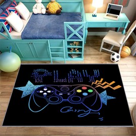 Bisdasdm Gamer Rug for Boys Cool Game Style Bedroom, Gaming Area Rugs Boys Room Decor, Video Games Bedroom Carpet for Teens, Controller Gamepad Player Standing Throw Doormats Yoga Mat - 40"x60"in