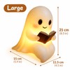 Ghost Reading Night Light for Halloween Decor – Cute Resin