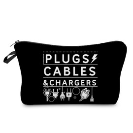 Livel lhood PLUGS CABLES & CHARGERS Makeup Bag Cute Small Organizer Zipper Pouch Cable Storage Cosmetic Bag Birthday Present for Women Friends, hzz18093, Small
