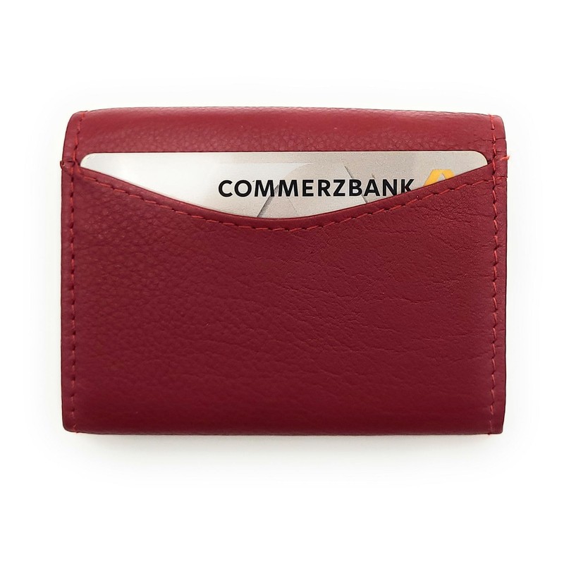 Genuine Leather Mini Purse Changing Purse Holiday Purse Red, cherry,