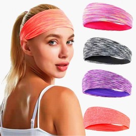 New Double-Layer Sweat-Absorbing Breathable High-Elasticity Yoga Sports Headband Free Size / 3 Color Orange 15ea