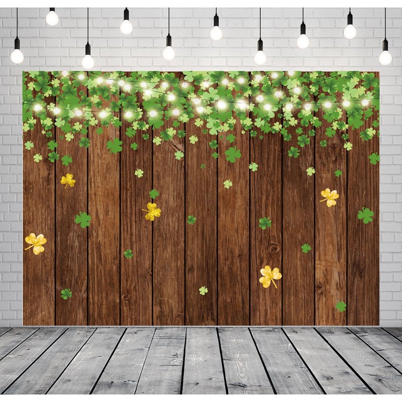 CORFOTO 5x3ft Fabric Happy St. Patrick's Day Backdrop Lucky Irish