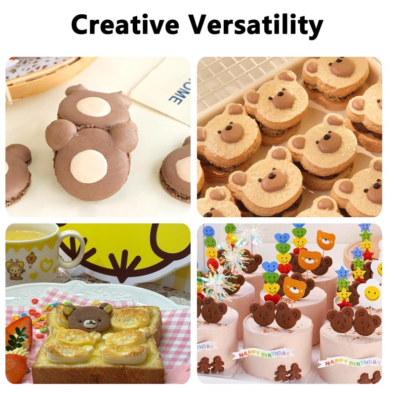Bear Cookie Cutter 2.3" Cute Bear Face Cutters for Cookies