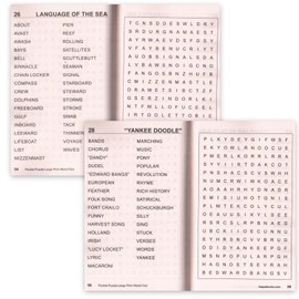 Pocket Size Word Find Puzzle Books for Adults Seniors 4 Pack- Bundle with 4 Travel Size Puzzle Books Large Print Word Searches Plus Pens - Pocket Word Search Books for Adults