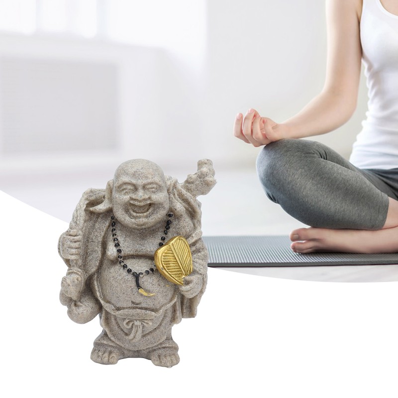 Buddha Statue Resin Mini 8cm Maitreya Laughing Buddha Figurine for