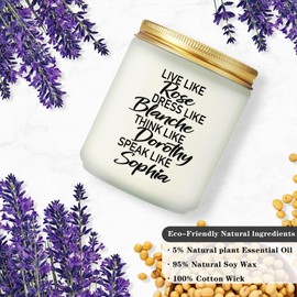 Maybeone Golden Girls Merchandise - Live Like Rose Lavender Scented Candle for Her - The Golden Girls Gifts for Women