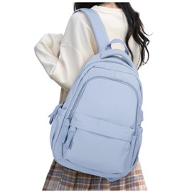 Women's School Girl Backpack, Casual Travel Daypack, 14 Inch Laptop Backpack for Teenage Girls, Waterproof College Backpack, Lightweight Book Bag, Men's School Bag, Work Bag, A11 Sky Blue