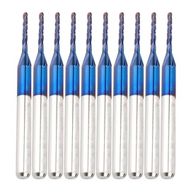 Nano Blue Coat End Mill, Carbide PCB Router Bits Set, 10pcs 3.175mm Shank CNC End Mill Cutting Bits Blue Corn End Mill Engraving Bit for CNC PCB Machinery (1.2mm)
