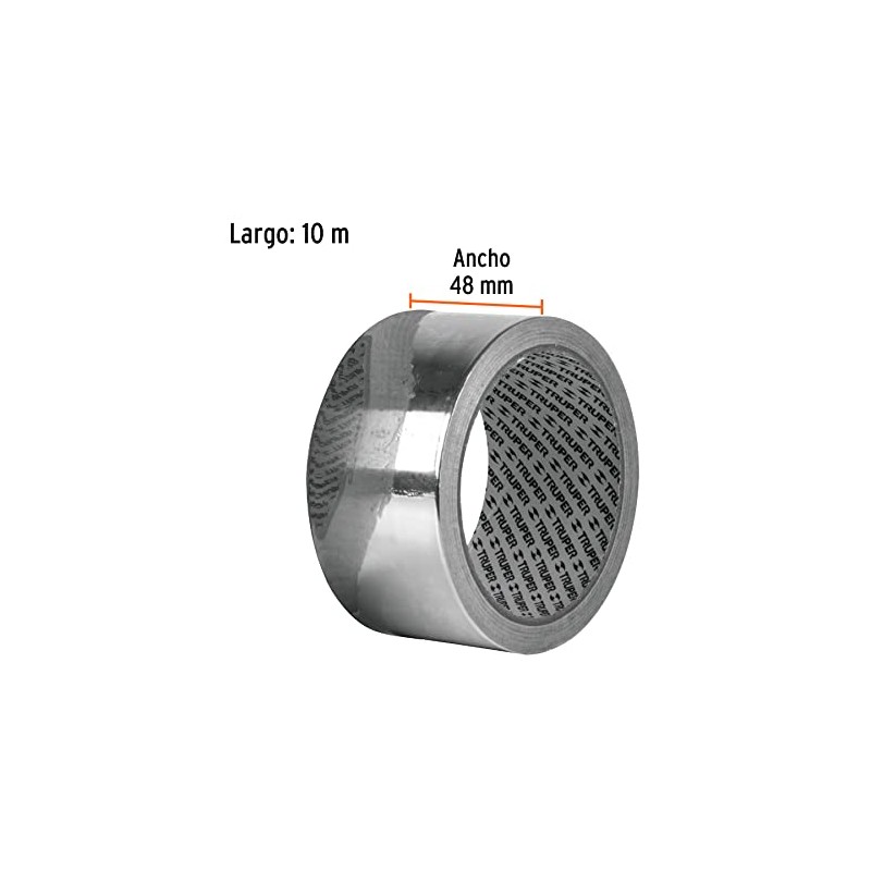 Truper CALU-10, Cinta de aluminio de 48 mm x 10