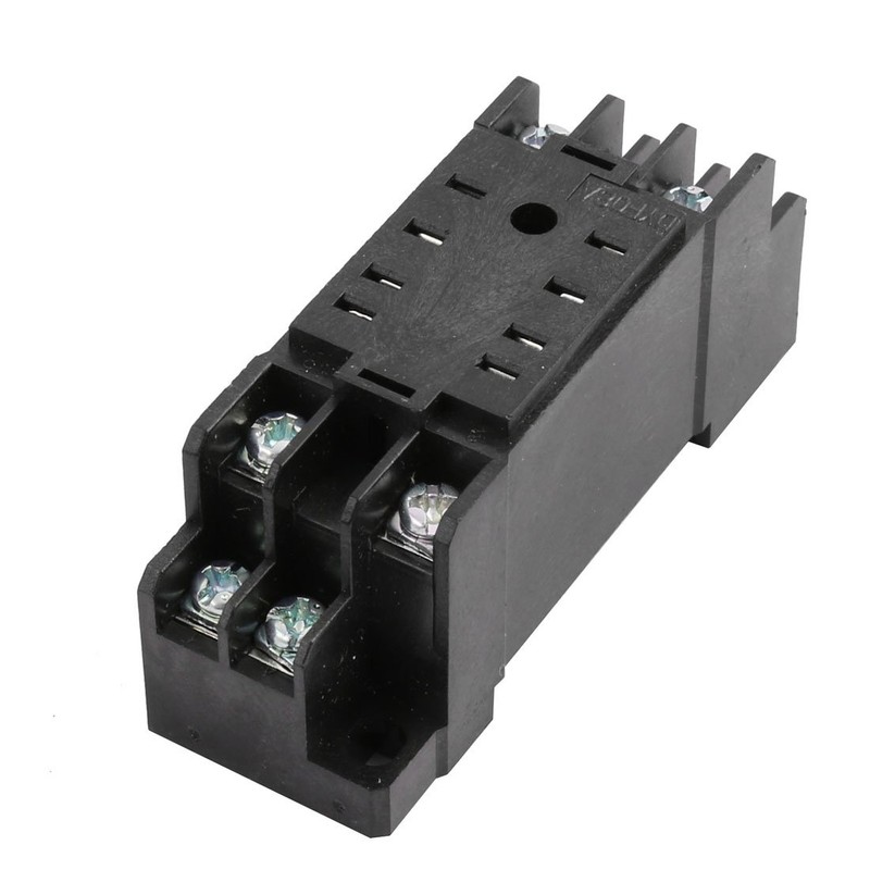 uxcell 2-M4X10 8 Terminals 35mm DIN Rail Mounted Power Relay