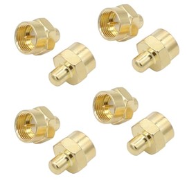 exgoofit Coax Cable Caps Gold Pated, F Type 75ohm Terminator Cover, 8-Pack Coax Terminator Caps for Ports on Splitter, AMP, Coaxial Cable, Antenna …