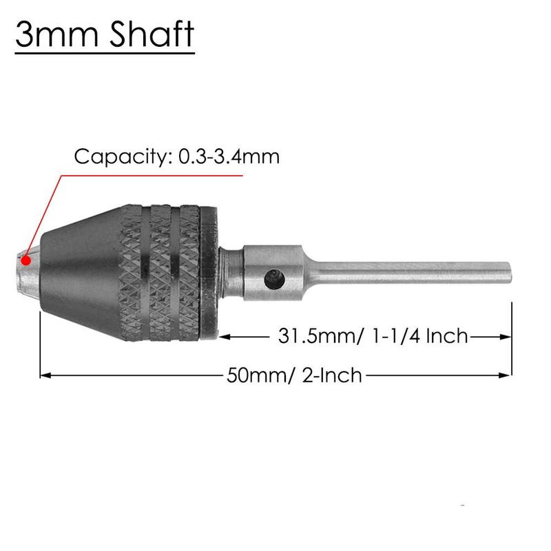 Bestgle 2pcs 3mm Shaft Mini Keyless Drill Chuck Quick Change