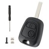 2 Button Car Key Shell Replacement for Peugeot 107 207