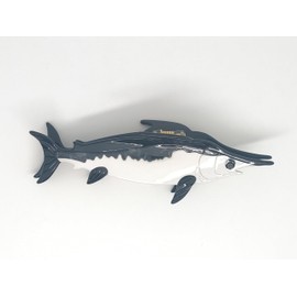 Sea Creature Shape Hair Claw Clip，Funny Swordfish Shape Acetate Hair Clip，Cute Hair accessories ，Big Claw Barrettes For Women.(Swordfish-white black)