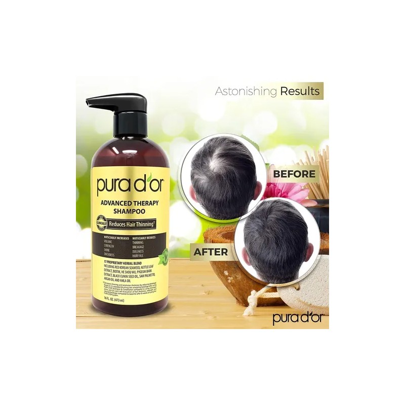 Pura Dor Shampoo Advanced Anticaída Con Aceite De Argán Imp