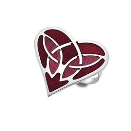 Celtic Red Enamel Heart Scarf Ring