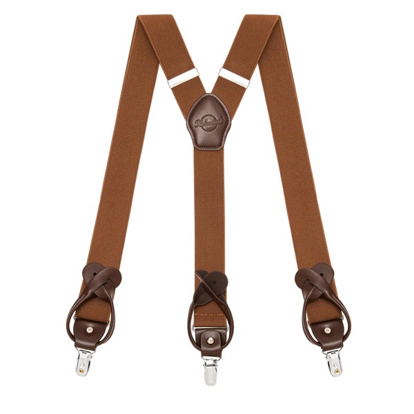 Kohentact Men's Braces with Clip and Button Fastening, Includes 6