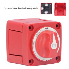 Acouto Interruptor de Encendido Y Apagado de la Batería Interruptor de Batería 300A Aislador de Corte de Desconexión de Alimentación de Circuito Dual de 3 Posiciones Para Marine Boat Car Truck