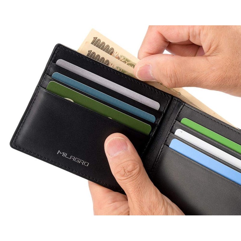 Miragro eami101 Smart Wallet (Bill Compartment), Black / Interior: Black