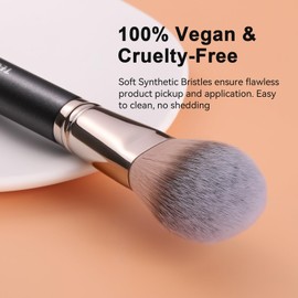TEOYALL Setting Powder Brush, Ultra Plush Fluffy Synthetic Bristles Powder Makeup Buffing Brush for All-Over Powder Application with Powder Bronzer Foundation