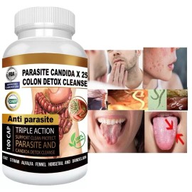 Potent Candida Cleanse Yeast support & Detox With Natural Herbs - 100 Capsules