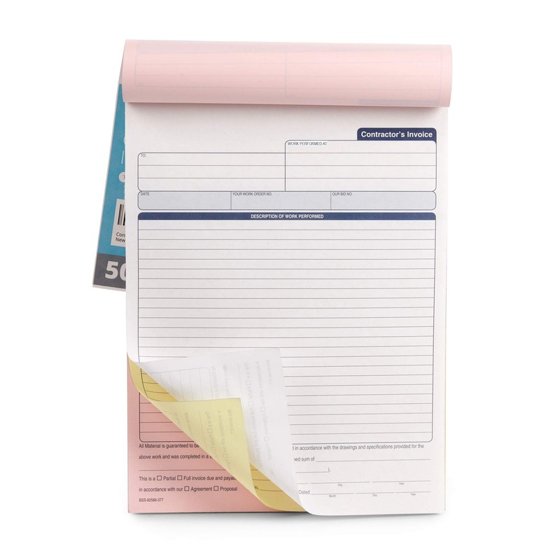 Blue Summit 50 Contractor Invoice Receipt Books, Estimate Book Contractor