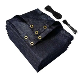 Sunblock Shade Cloth 90% Black for Garden Plants, 12X12 FT Shade Net Mesh Tarp Breathable Materials, Sun Shade Cloth with Serrated Grommets for Patio Pergola Porch Chicken Coop Dog Kennel Shade Covers