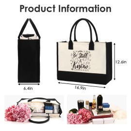 VeloKomo Christian Canvas Tote Bag - Bible Verse Gifts Bags Be Still and Know...