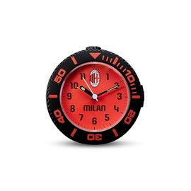Seven Sveglia analogica A.C. MILAN al quarzo con movimento continuo, Prodotto ufficiale, Calcio, Idea regalo bambini e adulti